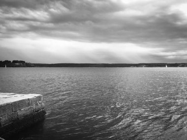 Sloven deniz kenarının panoramik görüntüsü