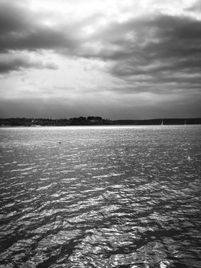 Sloven deniz kenarının panoramik görüntüsü