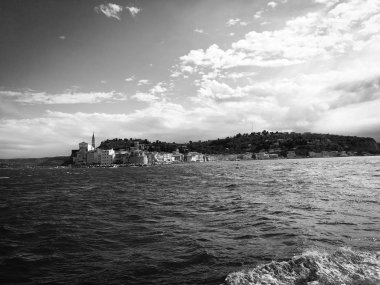 Sloven deniz kenarının panoramik görüntüsü