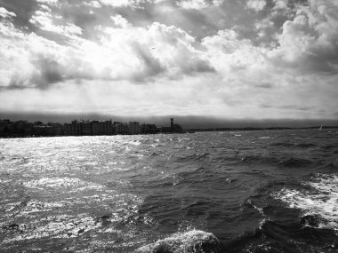 Sloven deniz kenarının panoramik görüntüsü