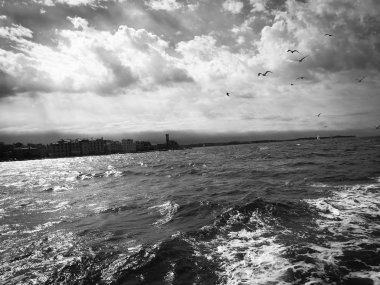 Sloven deniz kenarının panoramik görüntüsü