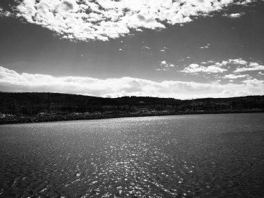 Sloven deniz kenarının panoramik görüntüsü