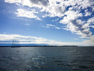 Sloven deniz kenarının panoramik görüntüsü