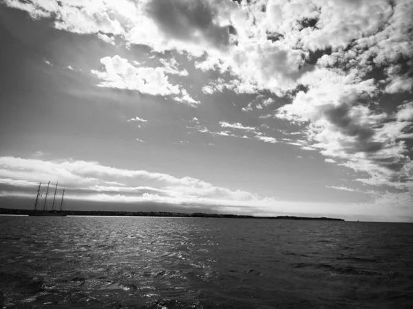 Pemandangan Panorama Dari Tepi Laut Slovenian — Stok Foto