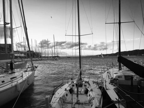 Sloven Deniz Kenarının Panoramik Görüntüsü — Stok fotoğraf