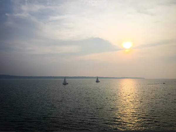 Pemandangan Panorama Dari Tepi Laut Slovenian — Stok Foto