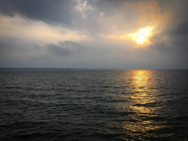 Pemandangan Panorama Dari Tepi Laut Slovenian — Stok Foto