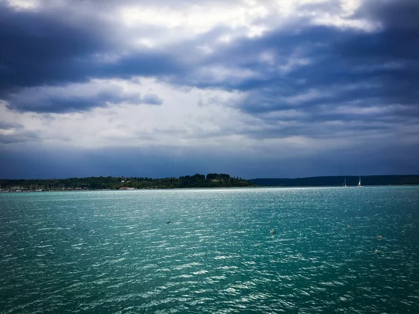 Pemandangan Panorama Dari Tepi Laut Slovenian — Stok Foto