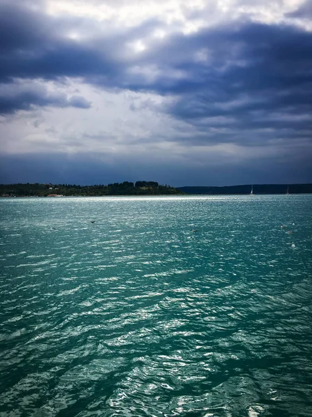 Pemandangan Panorama Dari Tepi Laut Slovenian — Stok Foto