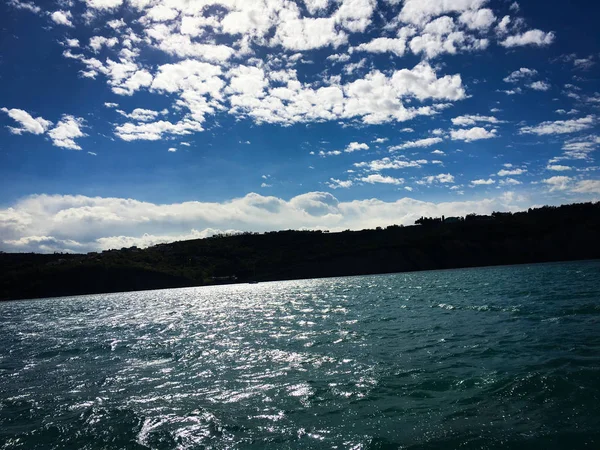 Pemandangan Panorama Dari Tepi Laut Slovenian — Stok Foto