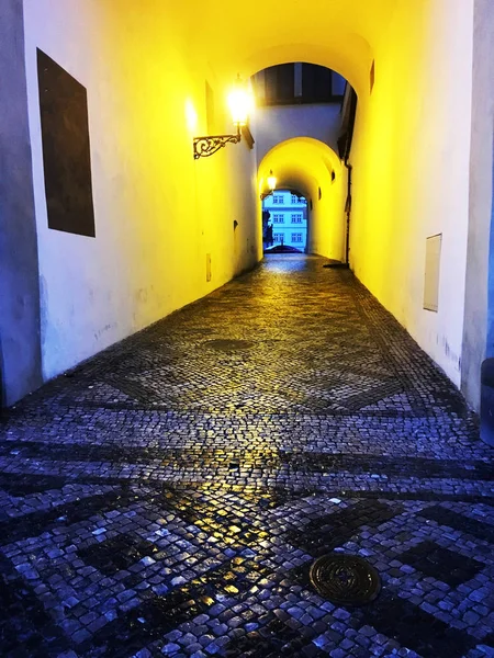 Streets Prague Night View — Stock Photo, Image