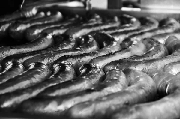 Deliciosas Salchichas Tradicionales Checas Cerca — Foto de Stock