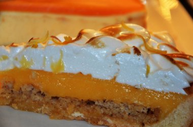 Lezzetli limonlu tart. Yakın çekim.