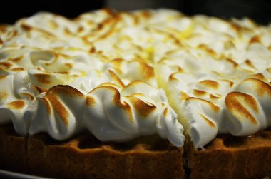 Lezzetli limonlu tart. Yakın çekim.