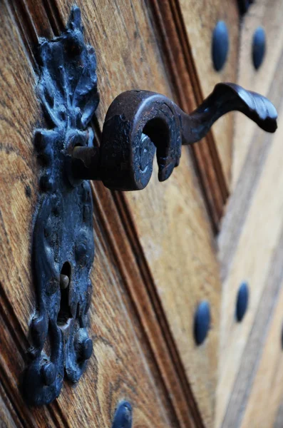 Стародавні Двері Закривають Погляд Історичні Вулиці Праги — стокове фото