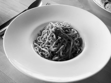 Taze malzemeli leziz bolonez makarna.