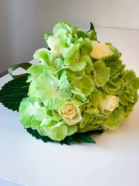 Beautiful Natural Hortense Flower Bouquet Peonies — Stock Photo, Image
