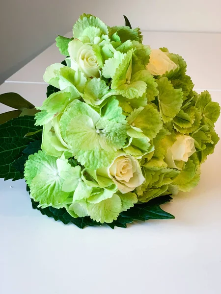 Beautiful Natural Hortense Flower Bouquet Peonies — Stock Photo, Image
