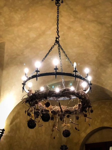 Antica Lampada Decorativa Con Candele — Foto Stock