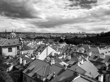 Prag şehrinin panoramik görünüm