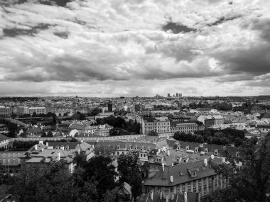 Prag şehrinin panoramik görünüm