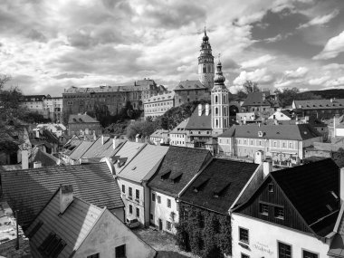 Czech şehrinin yakın görüntüsü Cesky Krumlov