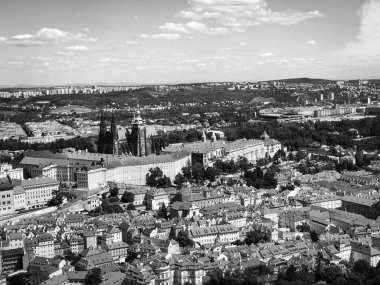 Prag şehrinin panoramik görüntüsü