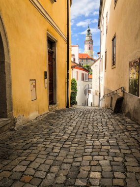 Czech şehrinin yakın görüntüsü Cesky Krumlov