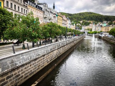 Czech şehri Karlovy Vary 'nin yakın görüntüsü