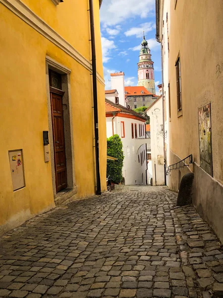 Czech şehrinin yakın görüntüsü Cesky Krumlov