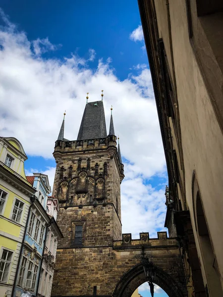 Pohled Zblízka Ulice Prahy — Stock fotografie