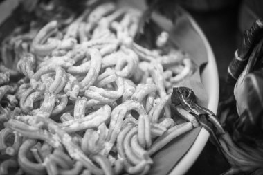 Lezzetli İtalyan makarnası. Yakın çekim.