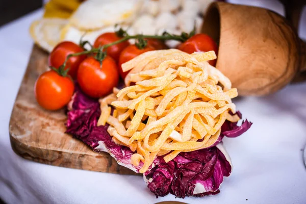 Deliciosa Pasta Italiana Fresca Vista Cerca —  Fotos de Stock