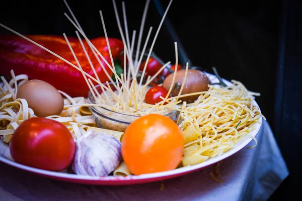 Délicieuses Pâtes Italiennes Fraîches Vue Rapprochée — Photo