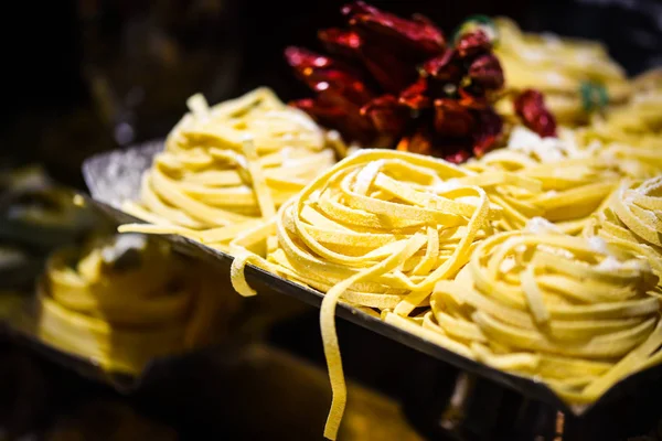 Délicieuses Pâtes Italiennes Fraîches Vue Rapprochée — Photo