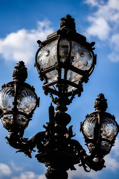 Designed Street Lamp Close Streets Paris — 스톡 사진