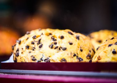 Lezzetli Fransız pastanesi kahvaltı yemekleri.