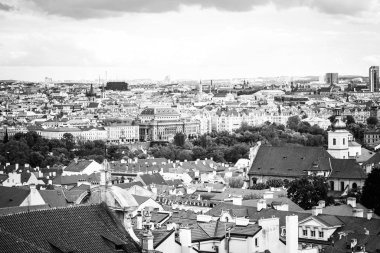 Prag şehrinin panoramik görünüm
