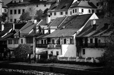 Czech şehrinin yakın görüntüsü Cesky Krumlov