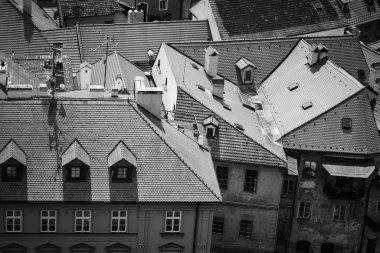 Czech şehrinin yakın görüntüsü Cesky Krumlov
