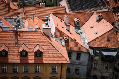 Czech şehrinin yakın görüntüsü Cesky Krumlov