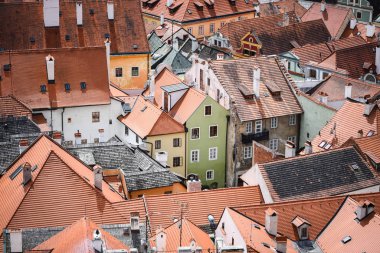 Czech şehrinin yakın görüntüsü Cesky Krumlov