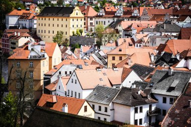 Czech şehrinin yakın görüntüsü Cesky Krumlov