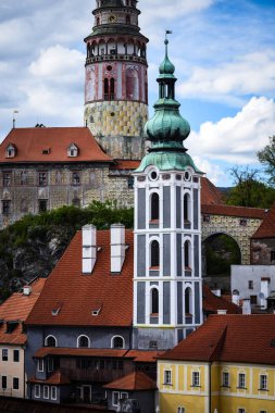 Czech şehrinin yakın görüntüsü Cesky Krumlov