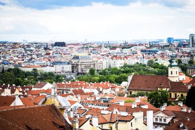 Prag şehrinin panoramik görünüm