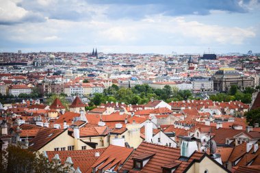Prag şehrinin panoramik görünüm