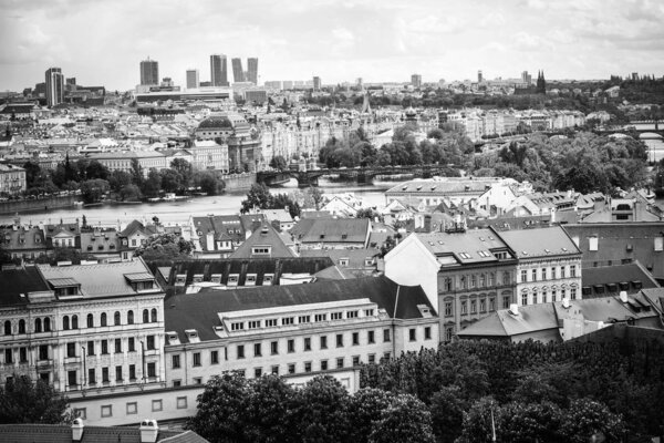 Panoramic view of Prague city
