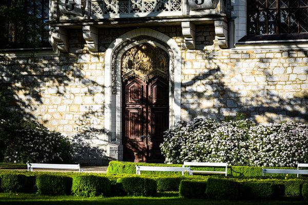 close up view go the czech castle Hluboka
