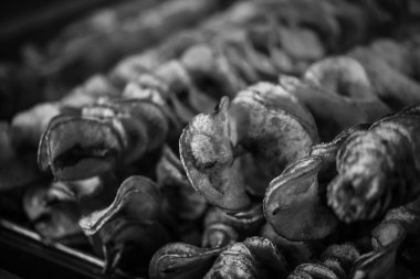 Patatesler yakın görüş.