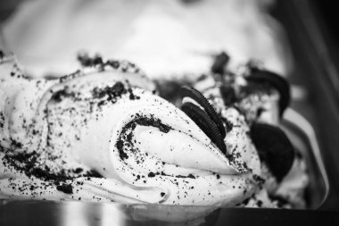 İtalyan dondurması. Yakın görüş.